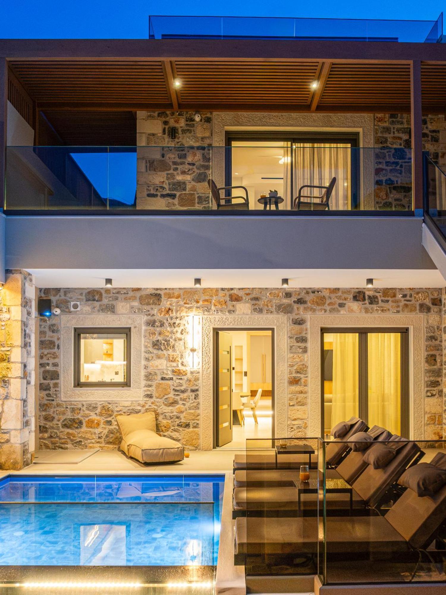 Villa Nicole - Private Pool & Rooftop Jacuzzi Hersónissos Extérieur photo