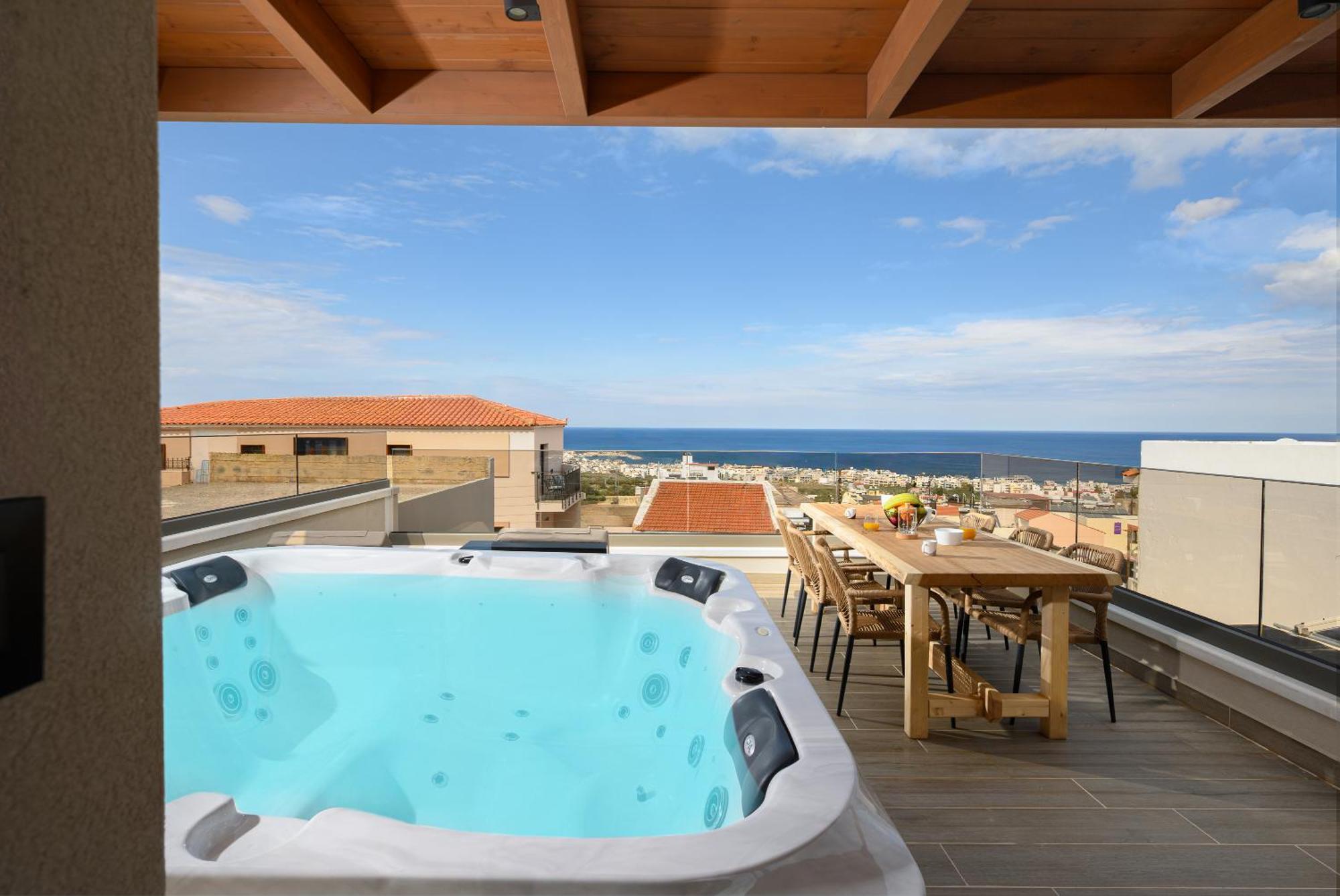 Villa Nicole - Private Pool & Rooftop Jacuzzi Hersónissos Extérieur photo