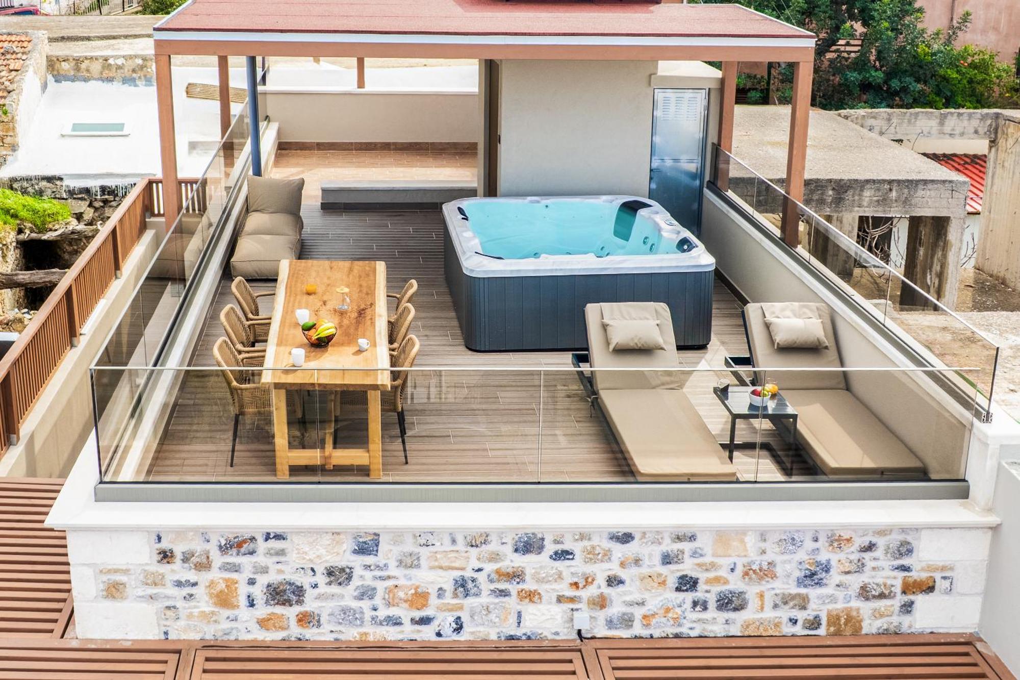 Villa Nicole - Private Pool & Rooftop Jacuzzi Hersónissos Extérieur photo